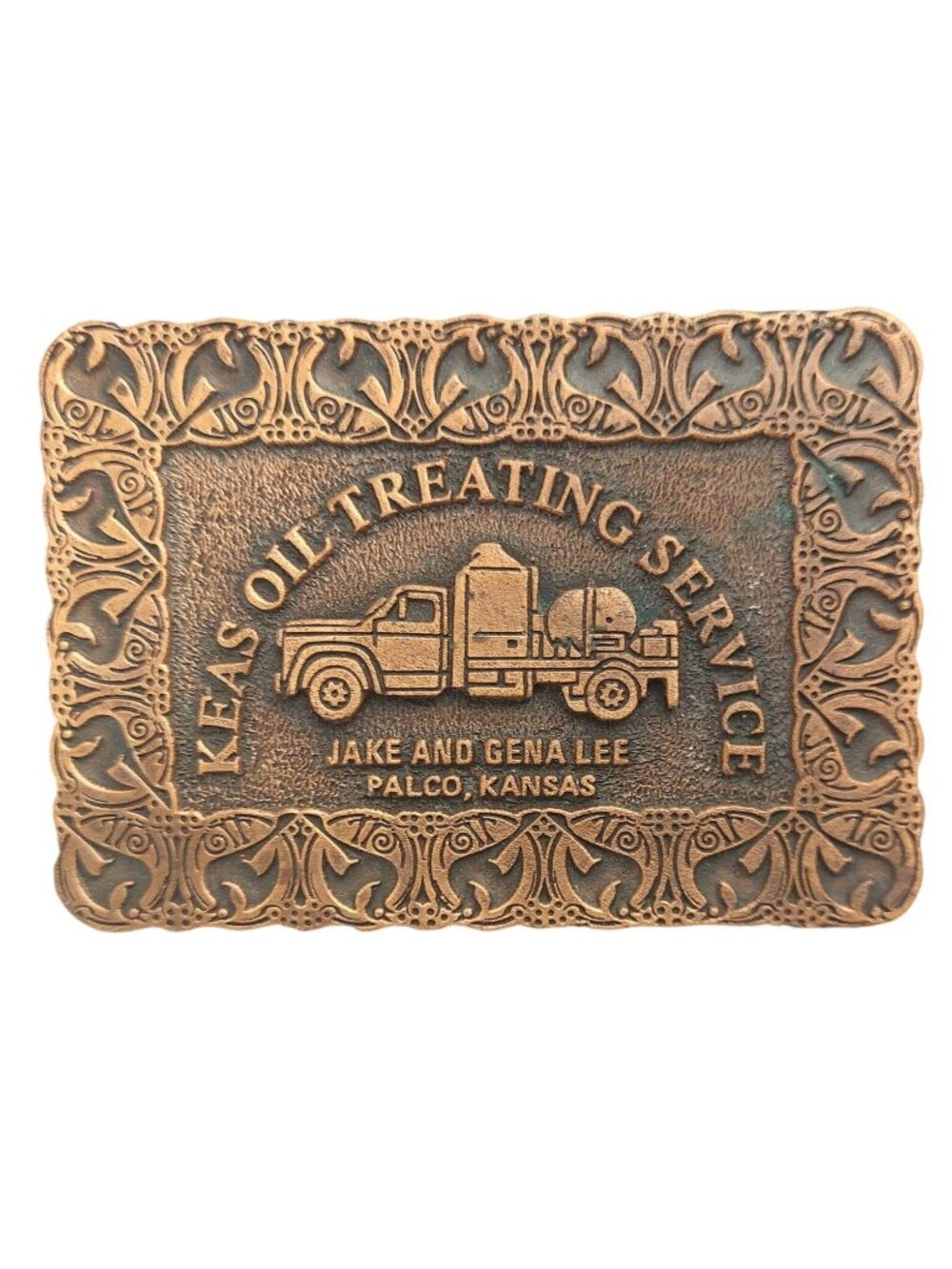 Keas Oil Treating Service Belt Buckle Palco KS Hitline USA Roughneck Rig Truck